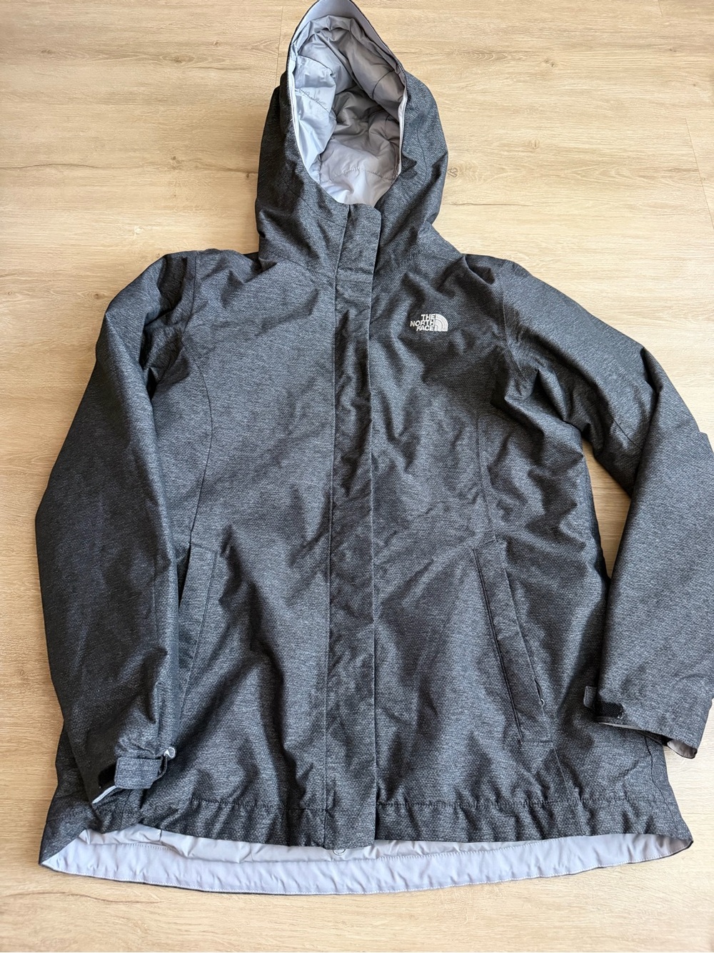 The North Face Hyvent Jacket Coat SZ L Full Zip Hooded Gray - Picture 1 of 8
